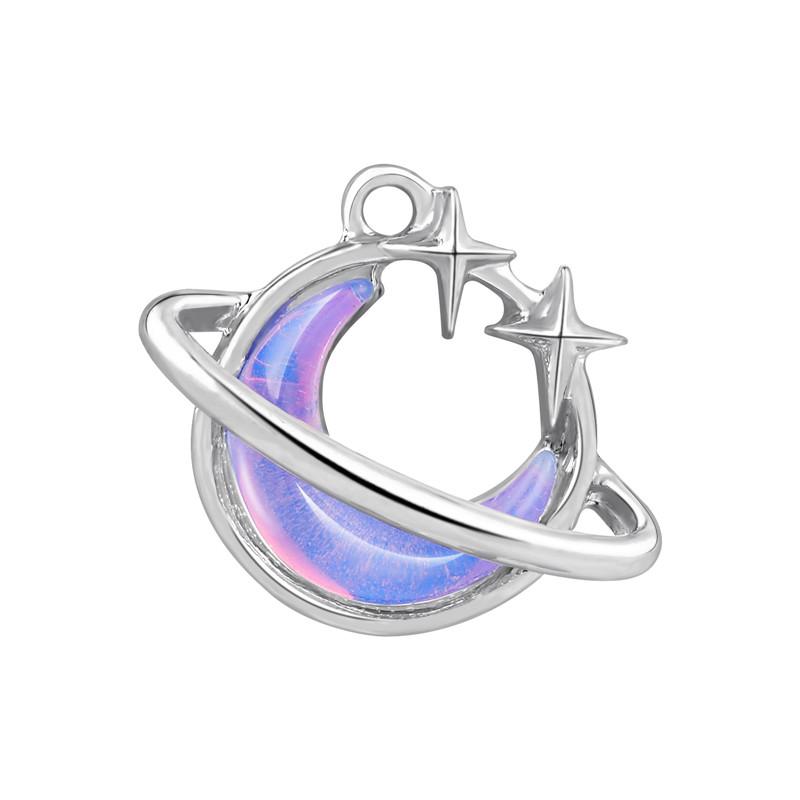Colorful Crystal Heart Bow Knot Butterfly Sun Pendant Beads Stainless Steel Charms Earrings Necklace Woman Jewelry DIY Making