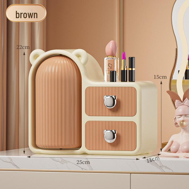 High-End Rotating Makeup and Skincare Organizer with Dust-Proof Drawers