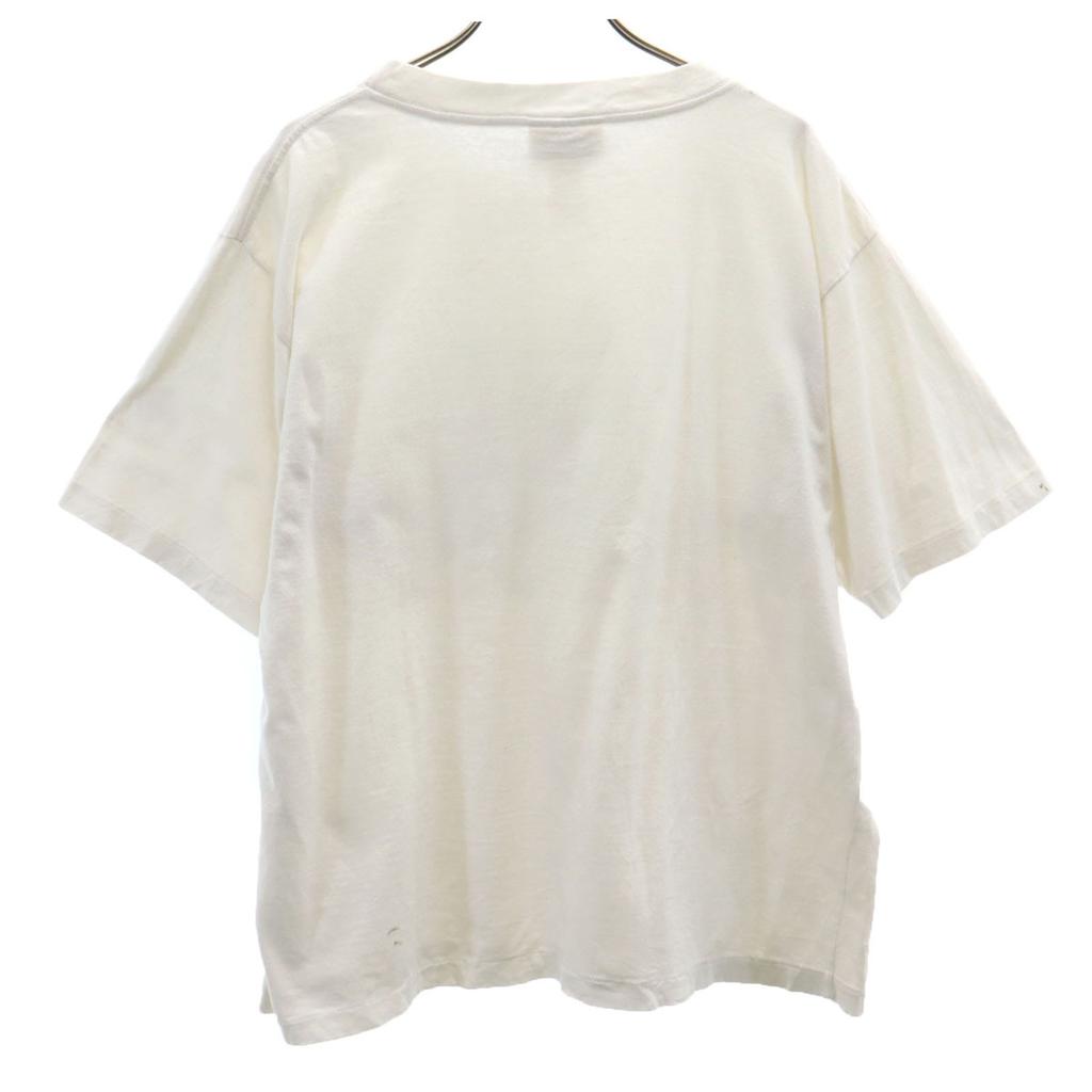 NORDISCH 90er Altes Kurzarm-T-Shirt M Weiß Einzelnaht Herren Gebraucht