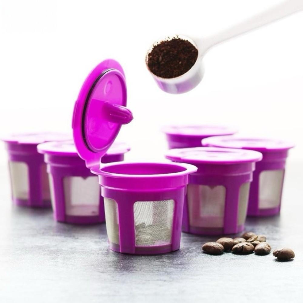 4pcs Refillable Filter Coffee Filter Universal Fit Espresso Strainer Basket K-Cup  Tea Bag Strainer