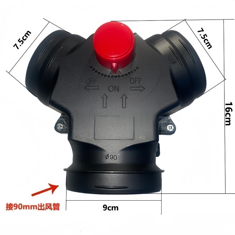 New 1Pcs T Branch Splitter Pipe Joiner Connector 90mm To 75mm Valve Flap Adjustable Air  Heater Vent Ducting For Car Truck