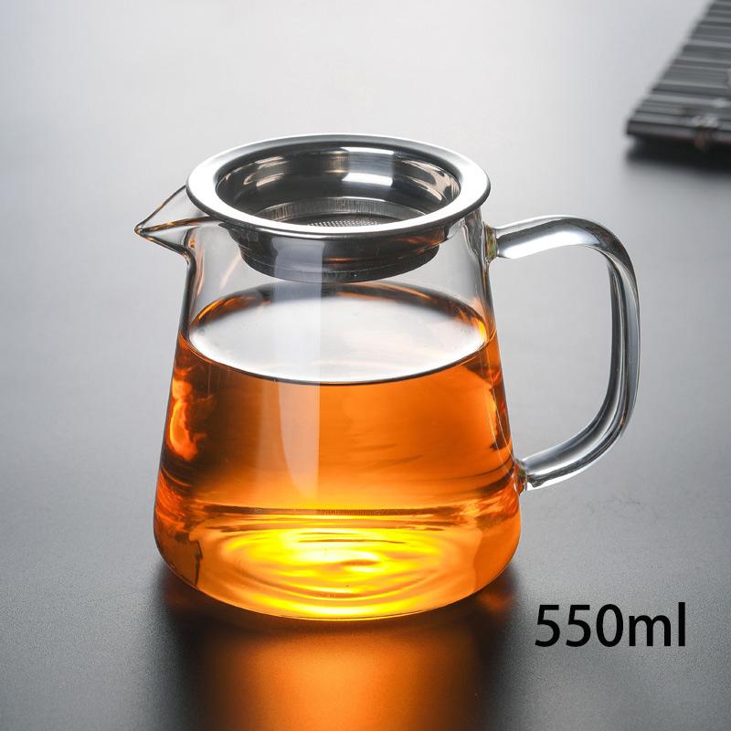 Heat-resisting Clear Glass Tea Pot Fair Cup Cha Hai,handmade Kung Fu Tea Cups Teaset Gongdao Points of Tea Ware with Handle
