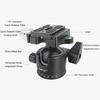 Low Profile Tripod Ball Head with 1 4  Quick Release Plate 35mm Panorama Ballhead for Tripod Monopod DSLR Camera