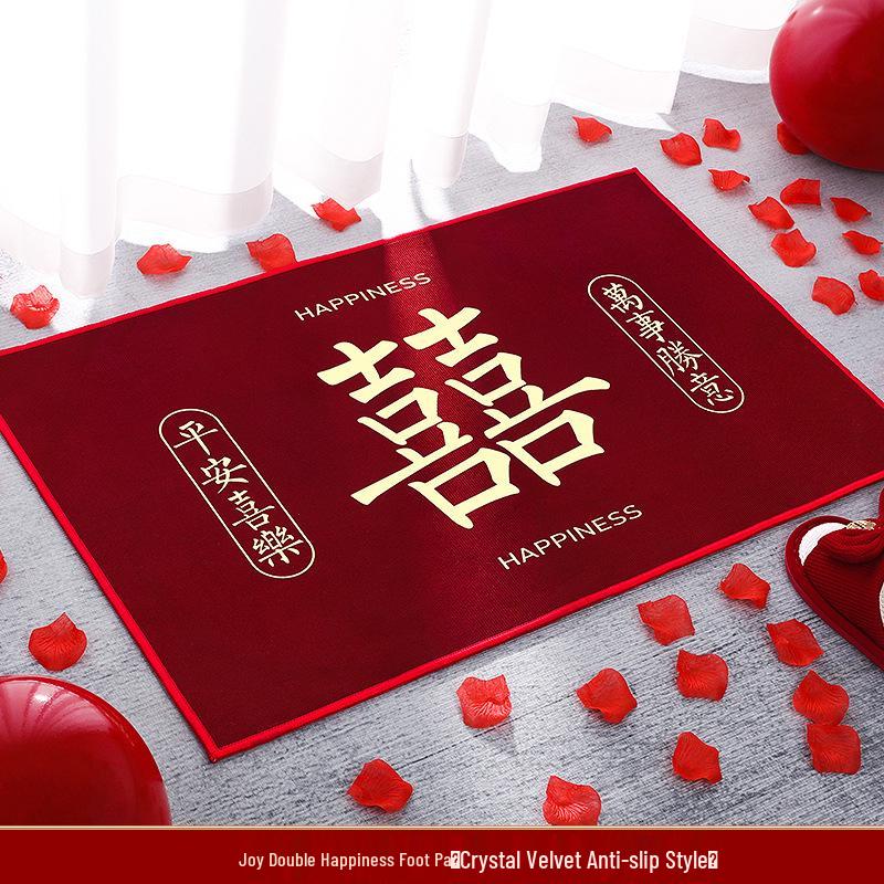 Welcome Door Mat - Happy Words Carpet for Home and Wedding Décor