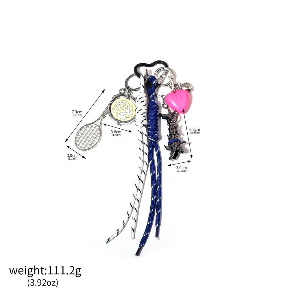 DIY Creative Bag Weaving Rope Keychain Colorful Nylon Lanyard Bear Baseball Multi-Element Bag Pendant For Women Charm Gifts