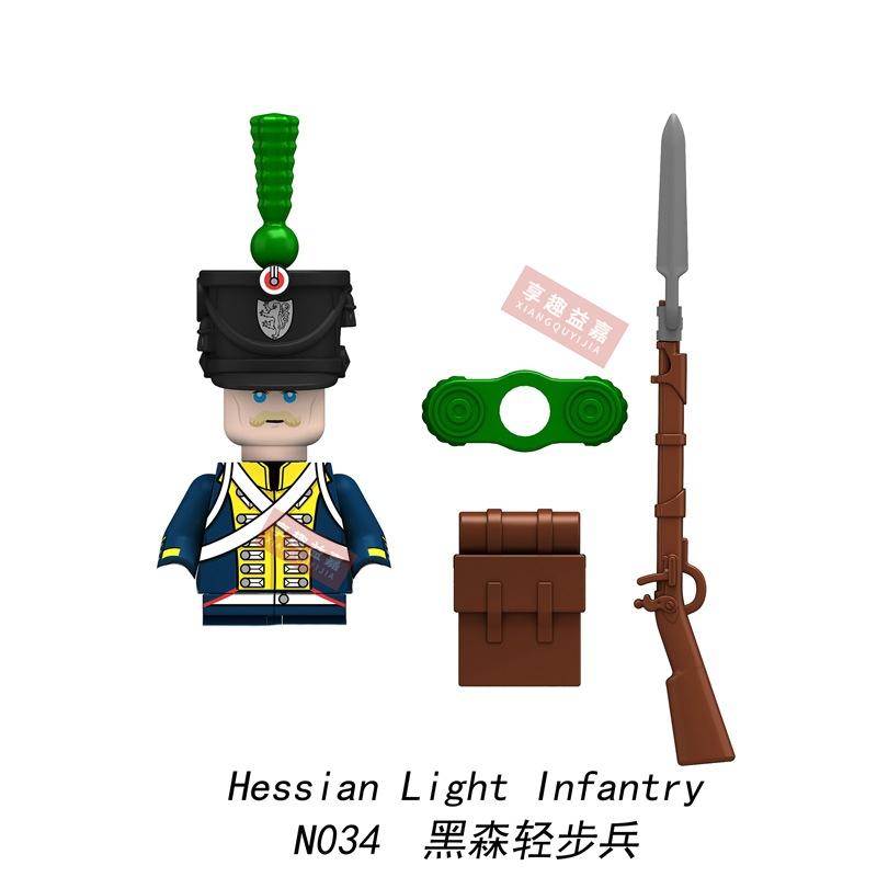 Military affairs Napoleon French Cuirassier Dragoon Building Blocks Model Bricks mini Action toy Figures Toy gift for children