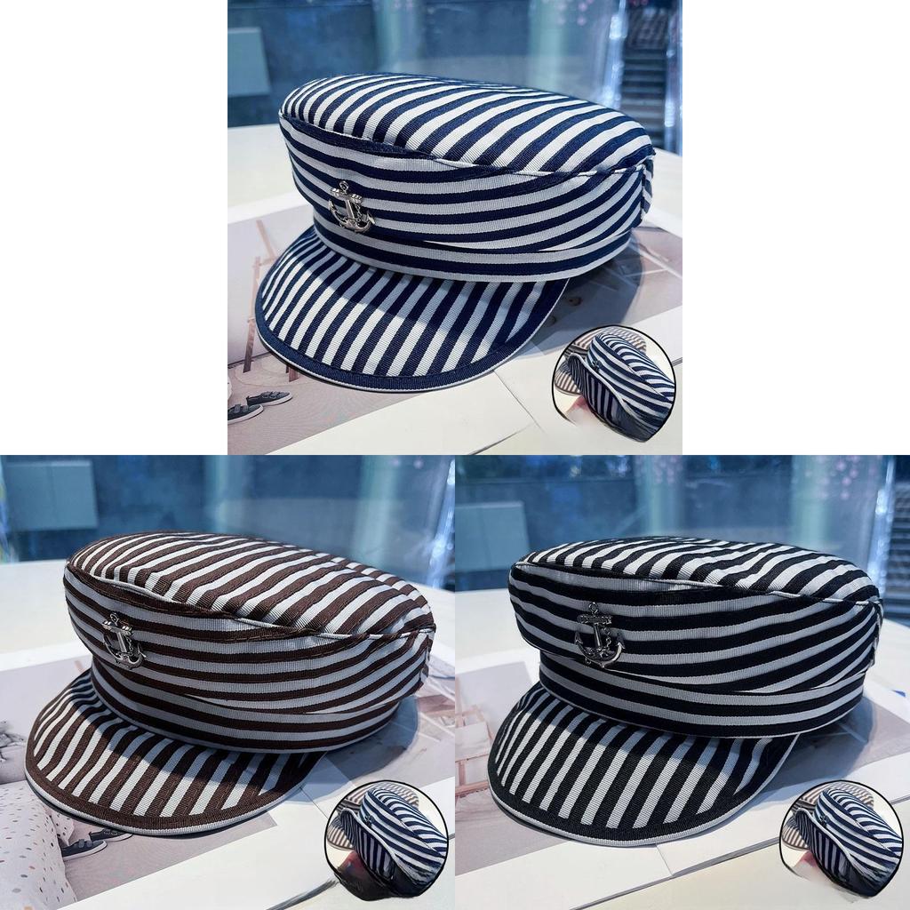 Classic Captain Hat With Adjustable Fit Cotton Polyester For Outdoor Sun Shade