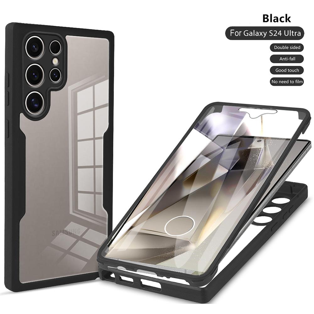 360 Full Body Protection Clear Case For Samsung S25 S24 Ultra S23 Plus S22 S21 FE A55 A35 A25 A54 A34 A14 A73 A53 Soft Cover