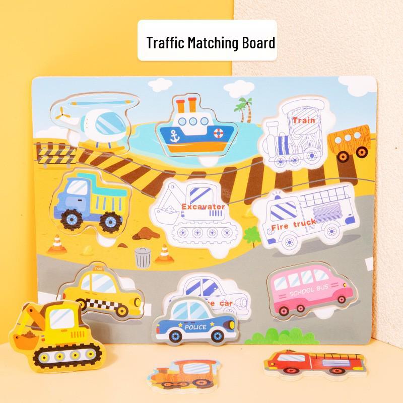 Wooden Early Education Fun Cognitive Jigsaw Puzzle Board for Children