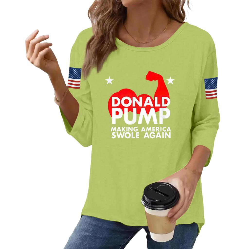 Women's Casual Fashionable Sexy Comfortable Neck Three-Quarter Sleeve Top