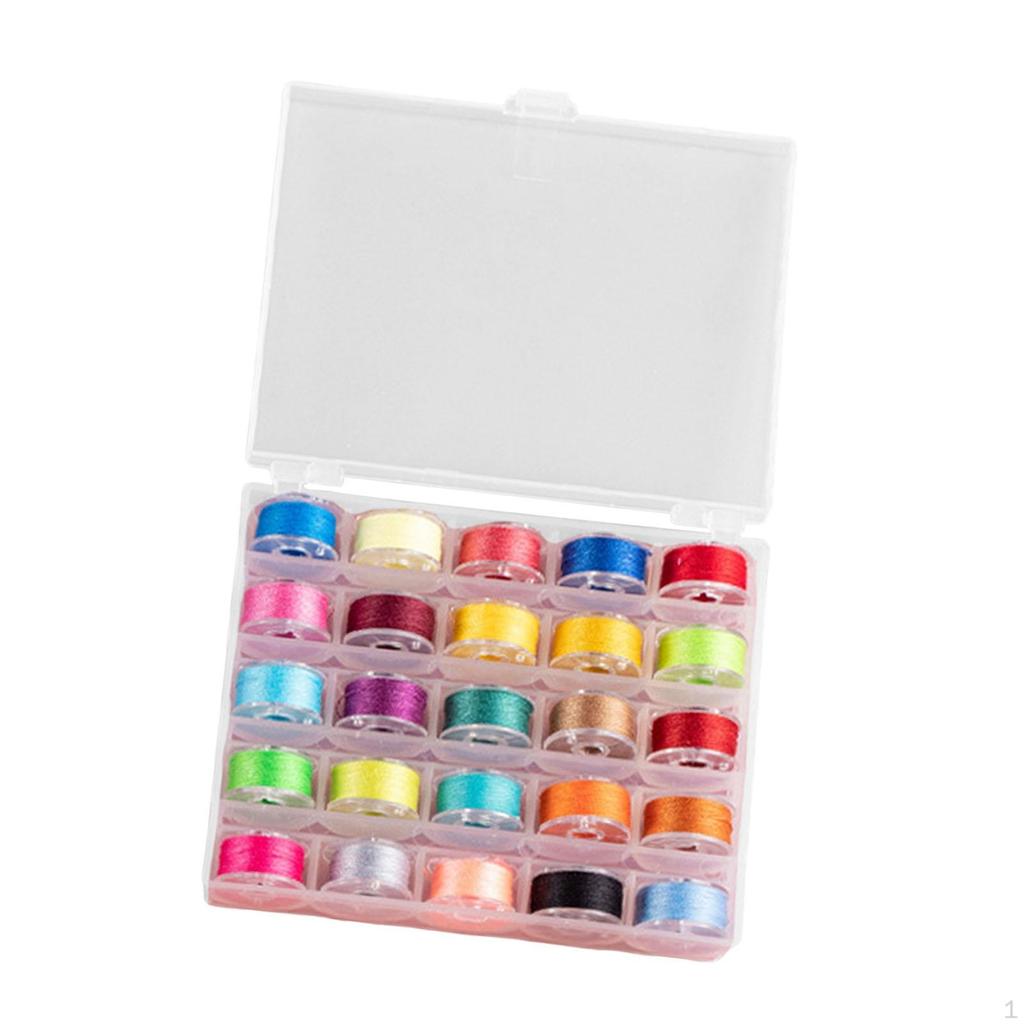 36 Pieces Prewound Bobbin Thread Collection Sewing Machine Bobbins Polyester Spools Storage