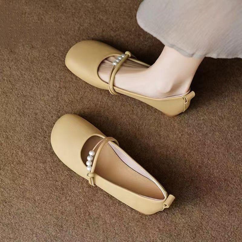 Mary Jane small leather shoes with cheongsam horse dress women's new flat soft-soled single shoes one pedal
