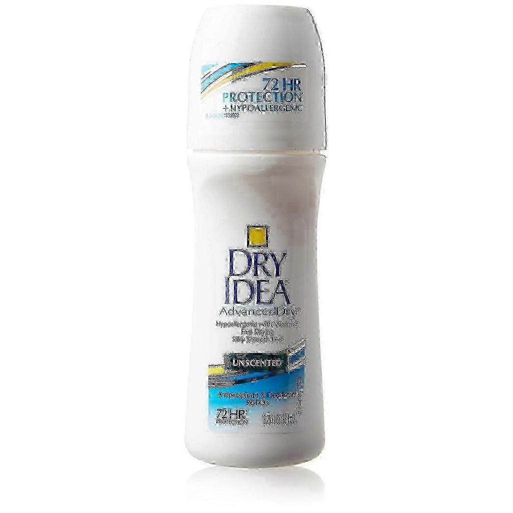 Dry Idea Unscented Anti-Perspirant Roll-On, 3.25oz for Sensitive Skin and Odour Protection, Gentle