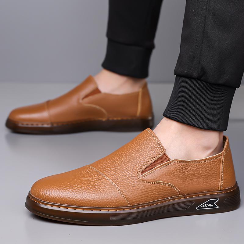 Men'S Genuine Cow Leather Shoes Business Casual Shoes Social Shoe Male Formal Shoes Official Cowhide Footwear Clothing Office