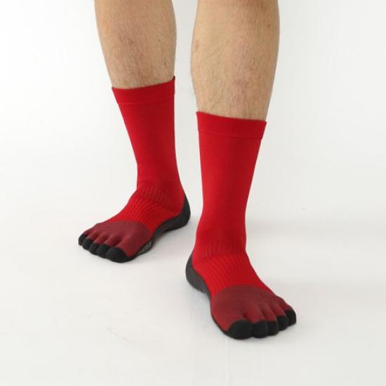 Tabio Football Sizes Black Five-Toe Socks, 25-27cm,