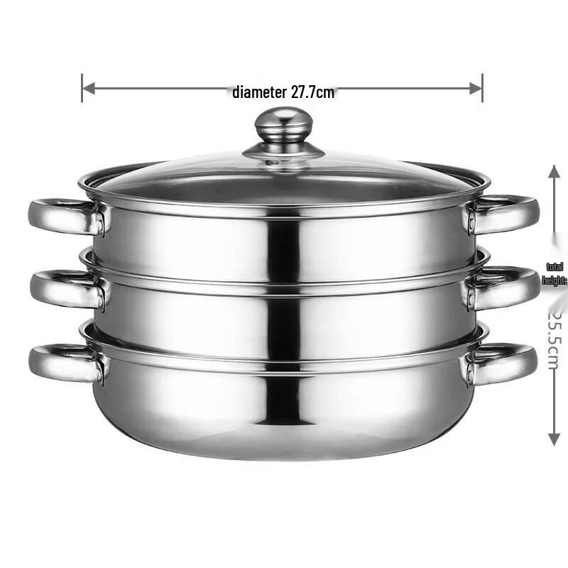 RenZhiDa Stainless Steel Steamer Soup Pot 28cm