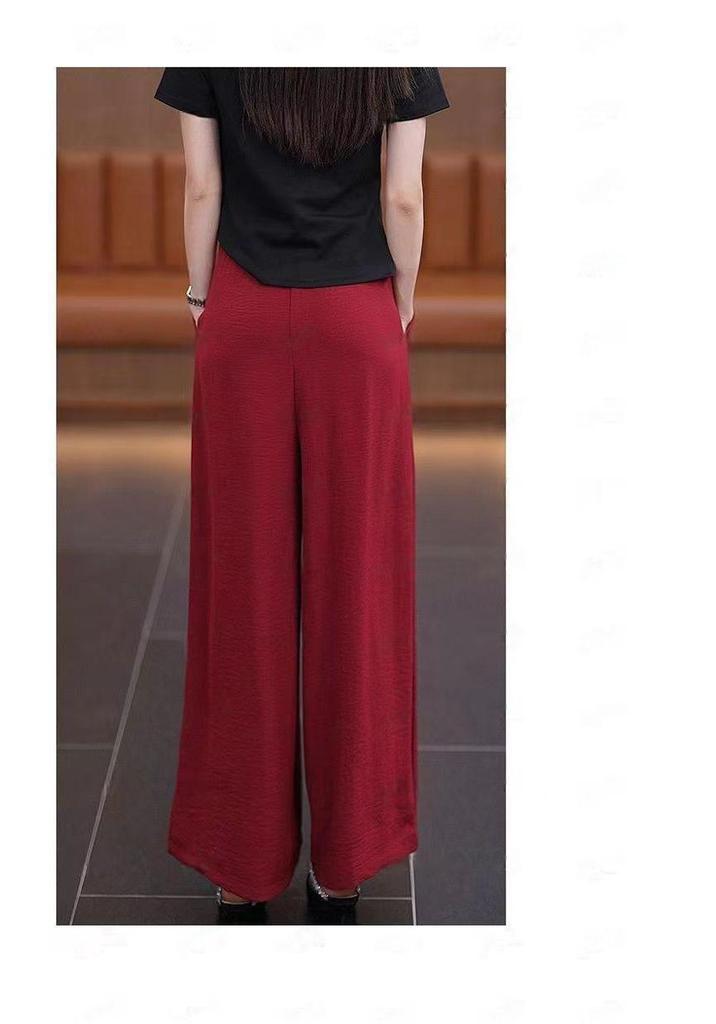 Ice Silk Women's Wide Leg Skirt Pants - Loose, Cool, Sun-Protective, Anti-Mosquito for Middle-Aged & Elderly
