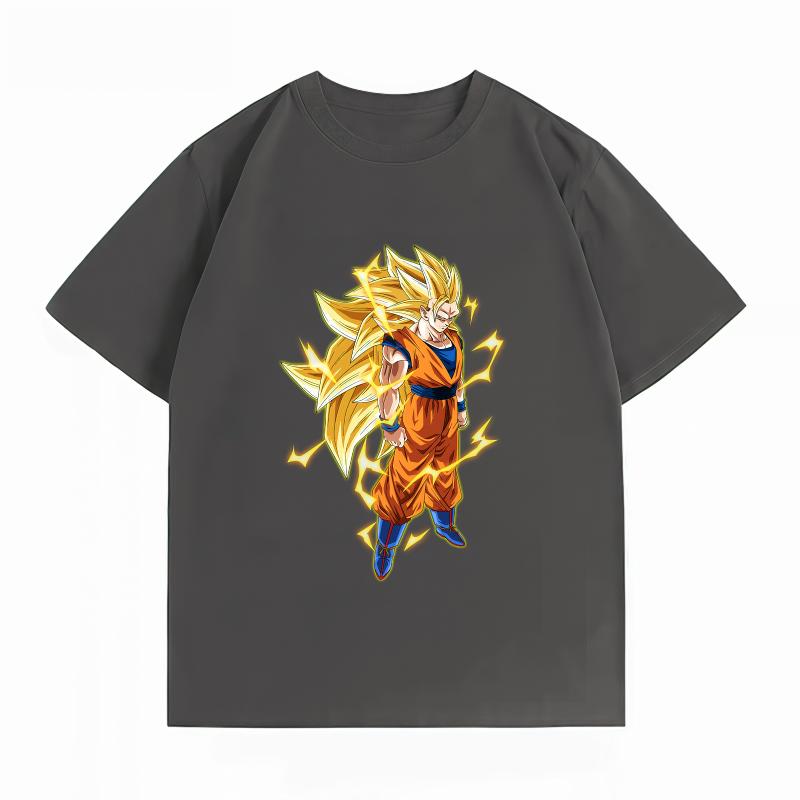 Unisexs Clothing New 100 Cotton Breathable Summer TShirt Bandai Dragon Ball Z Goku Super Saiyan 3 Print Casual Unisexs Tops