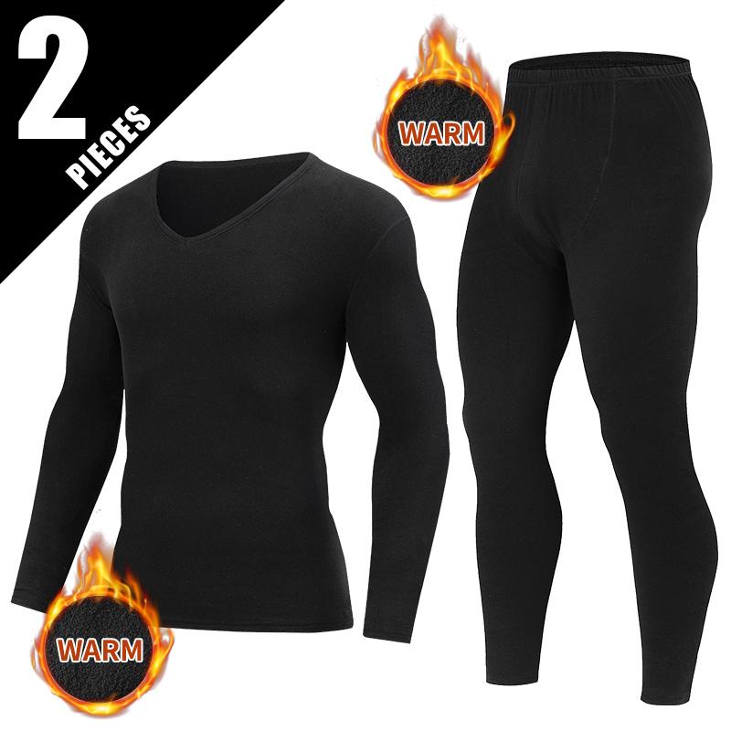 2-Piece Men s Autumn And Winter Solid Color Warm Suit For Youth Sports And Leisure Thick Loose And Comfortable Autumn Clothes S