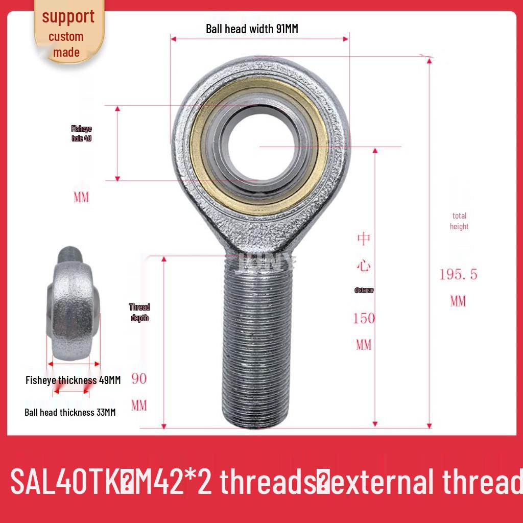 Spherical Plain Bearings: Universal Joint Ball Joint Rod End, Internal SI, External SA, Sizes 5-40