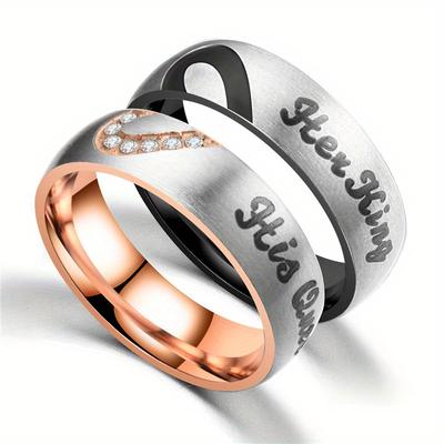 1 Pezzo Anello Semplice, Elegante e di Stile a Forma di Cuore in Acciaio al Titanio, Adatto come Accessorio per Anelli da Uomo e da Donna
