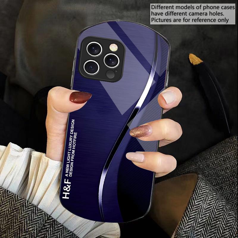 Green gradient silk For iPhone 16 15 14 13 Plus 12 mini 11 Pro Max XR Xs X 7 8 6 6S 2022 Elliptical Tempered Glass Phone Case