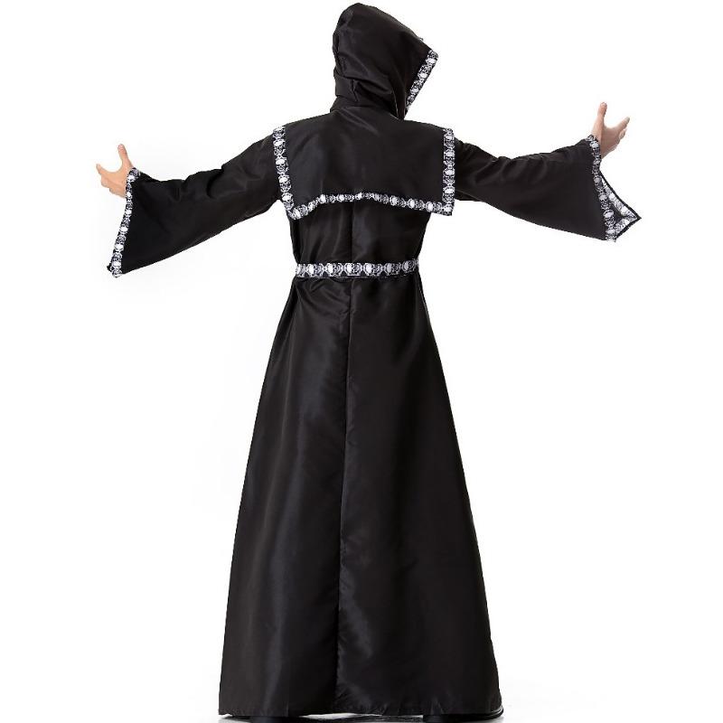 Halloween Adult Costume Wizard Skull Robe Stage Performance Costume