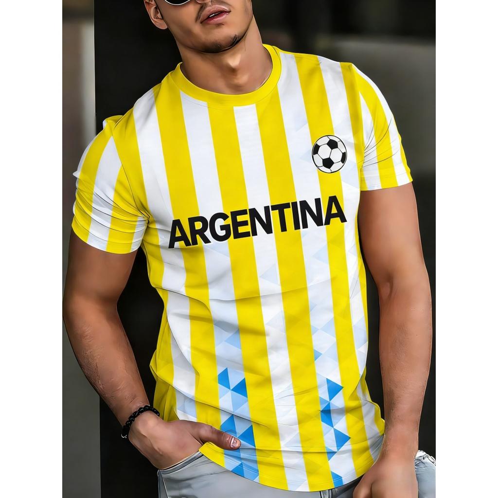 Contrast striped printed T-shirt