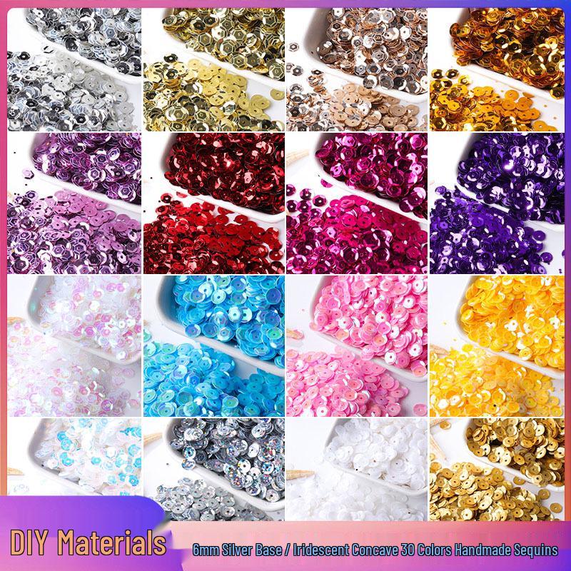 6mm Iridescent Silver Sequins: Laser Embossed Curved Pieces for DIY Embroidery, Wedding Dress Accessories, and Craft Ornaments.