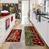 2pc  Christmas American Retro Red Truck Carpet Home Decor, Non-Slip And Dirt-Proof, Kitchen And Dining Room Floor Mats Set