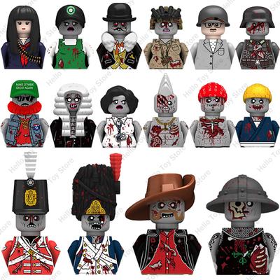 2024 Stadt Halloween Zombie Serie Walking Deads Geist Mini Actionfigur Bausteine Soldaten MOC Steine Kind DIY Geschenke Spielzeug