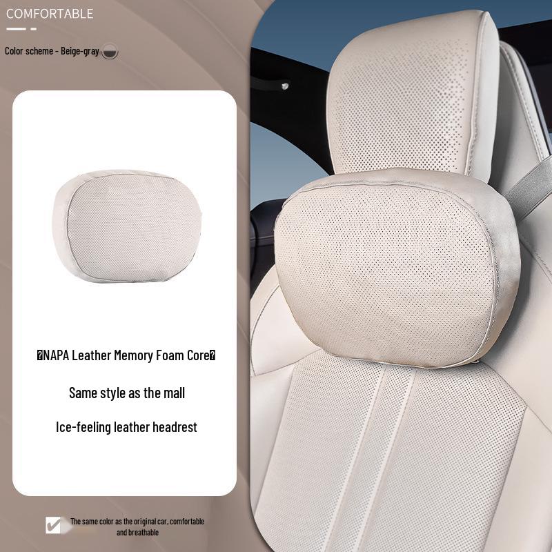 Xiaomi SU7/Ultra/YU7 Magnetic Headrest Neck & Lumbar Support Leather Cushion