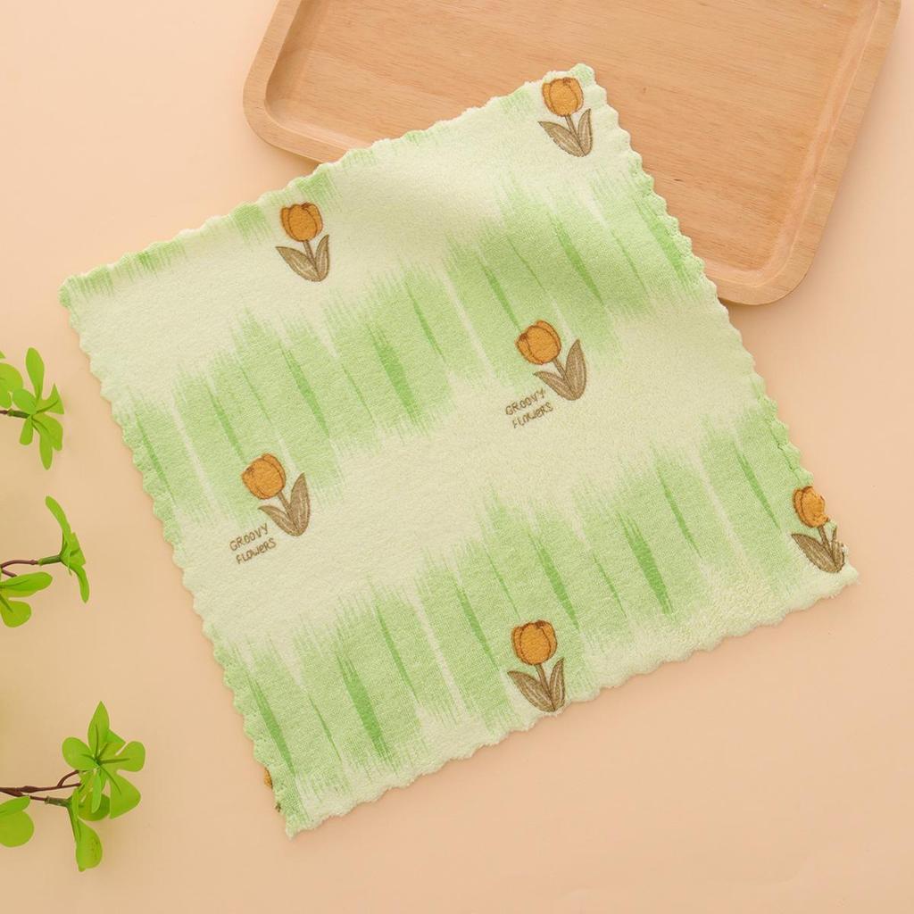 Coral Fleece Absorbent Kitchen Dishcloth - Small, Thick, Easy-to-Use Hand Towel for Dishwashing
