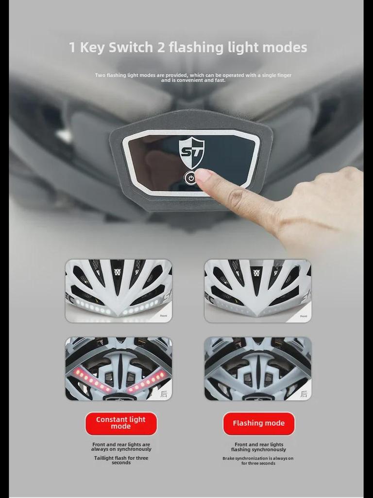 MOON Smart Bluetooth LED Cycling Helmet, Breathable Unisex Road & Mountain Bike Helmet