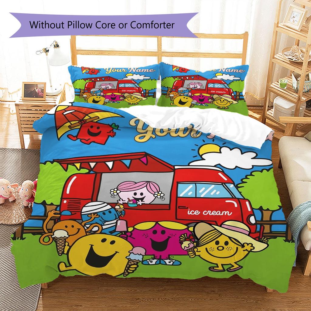 Sig. Biancheria da letto con motivo personalizzato Little Miss da uomo, Set piumone Copripiumone Federa Regalo di Compleanno per la Casa(1 * copripiumino + 2 * federa, senza nucleo)