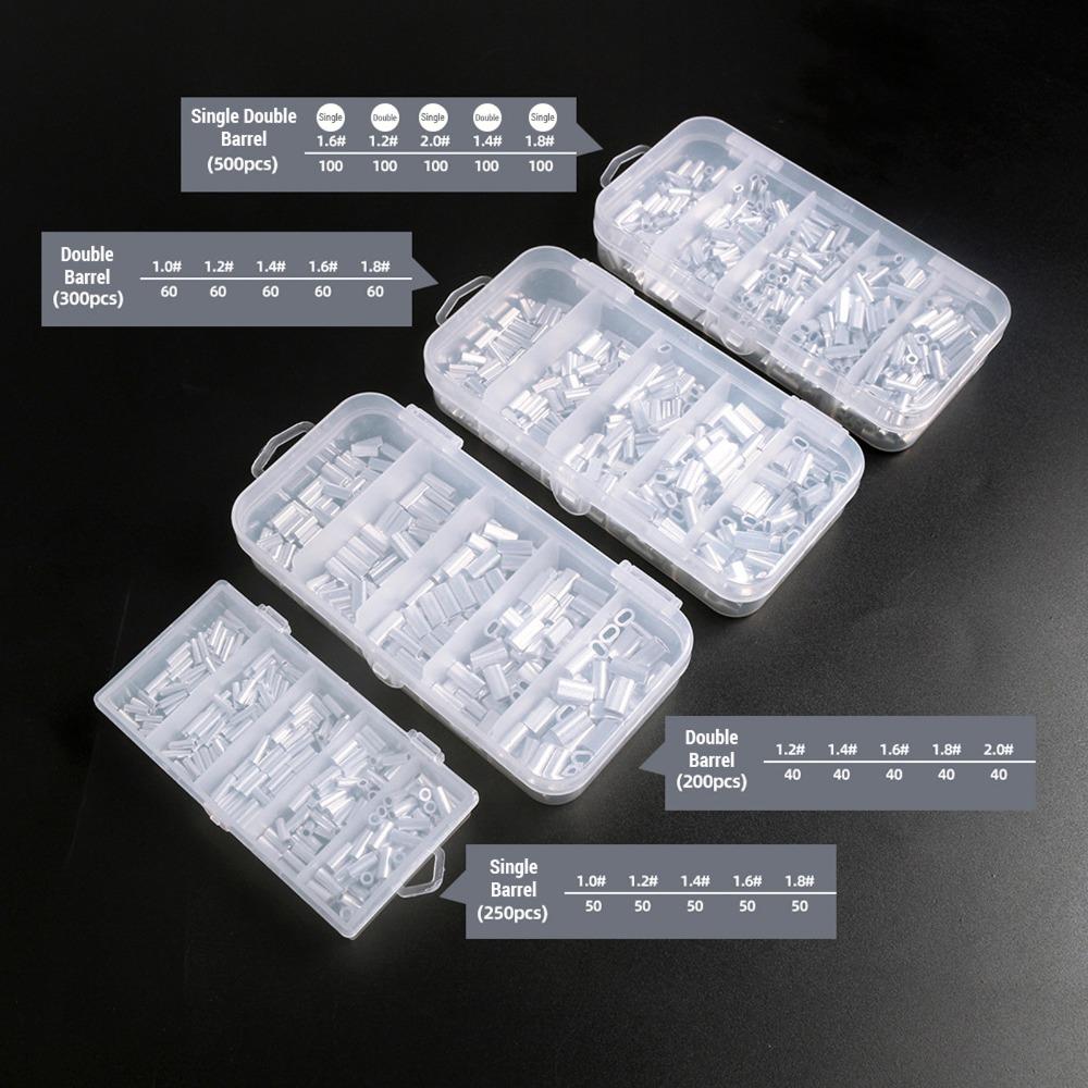 200/250/300/500PCS Single Barrel Fishing Crimp Sleeves  Fishing Accessories