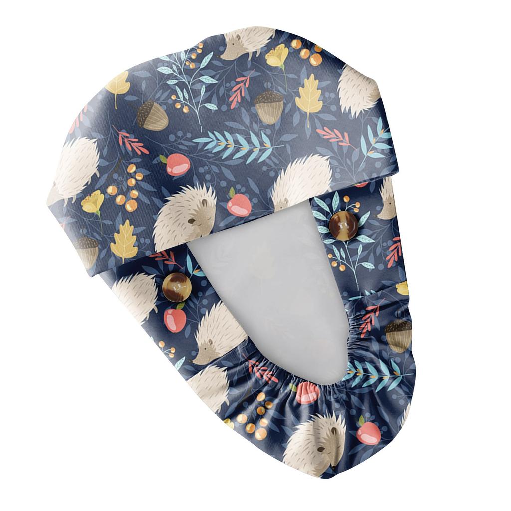 Hedgehog Print Waterproof Baby Bib with Adjustable Snap Closure, Easy-Clean Feeding Bib for Infants and Toddlers