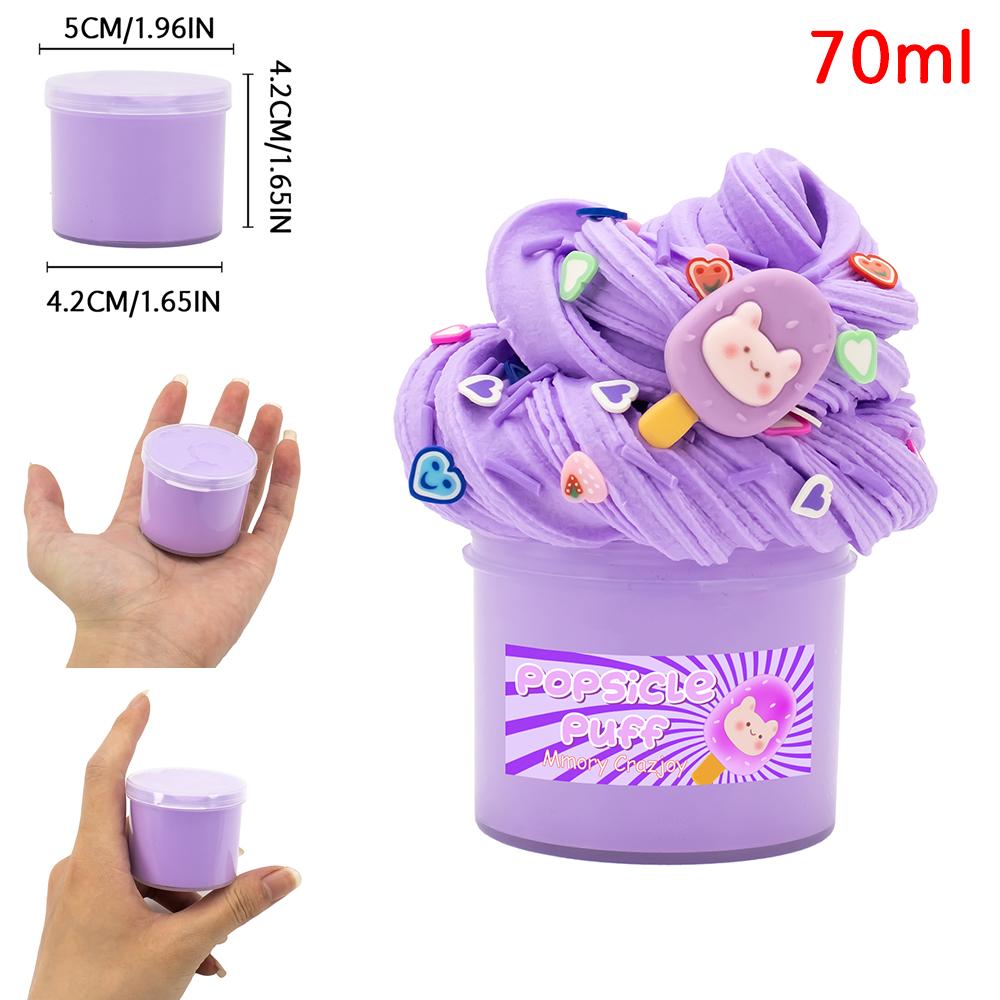 

Scented Butter Fluffy Popsicle Slimes Kit Stretchy Super Soft Sludge And Non-Sticky Charms Polymer DIY Party Favors Gifts