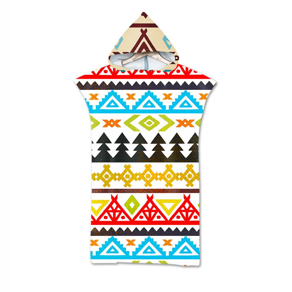 Adult Bath Towel Beach Towel Cape Geometric Print Hooded Bath Towel