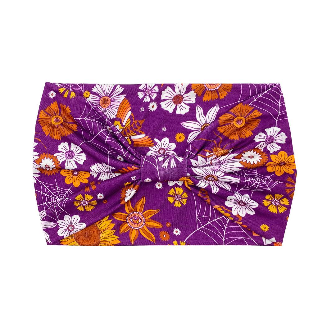 Knot Headband, Color Blocked Pattern Printed Sports Headband, Fashionable Polka Dot Wide Edge Elastic Headband