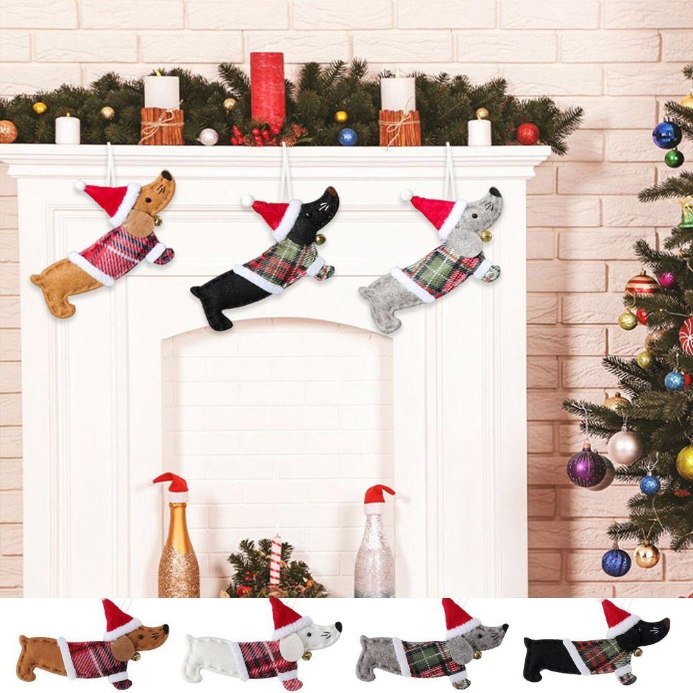 Decorative Christmas Dachshund Dog Pendant Small Dressed Dachshund Dog Pendant DIY Window