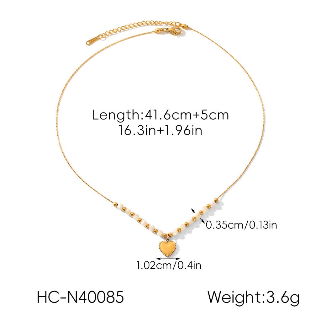 Heart Pendant Necklace Titanium Steel Women Layering Chain Light Luxury Elegant Jewelry Gift for Her