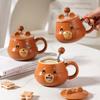 Creative Cartoon Ceramic Cup With Lid High Value Household Couple Water Cup Gift Box With Hand Gift Style