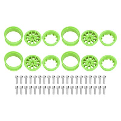 4Set 2.2 Inch Wheel Rim Nylon RC Car Wheel Rim for Axial SCX10 Wraith RR10 1 10 RC Cars Green
