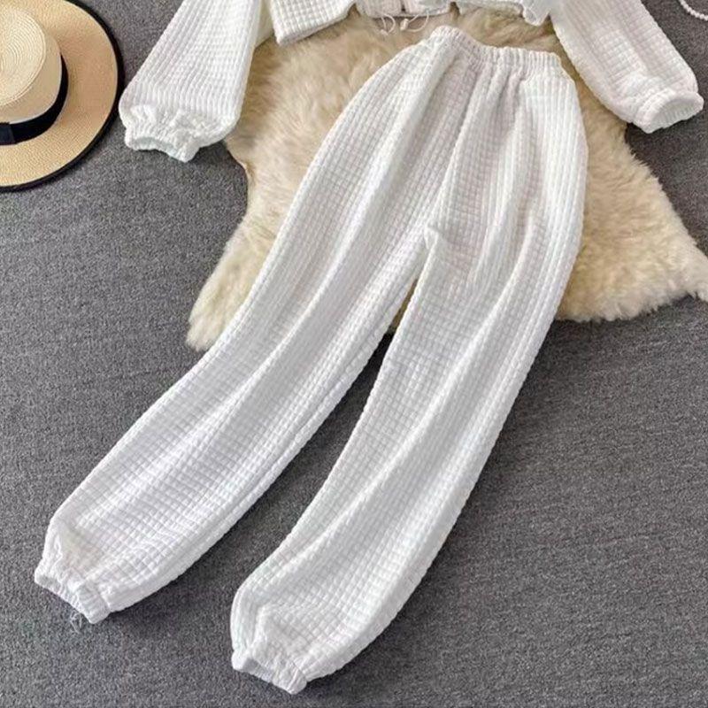 Trendy Women's Spring Set: Hooded Jacket, Vest & Wide-Leg Pants