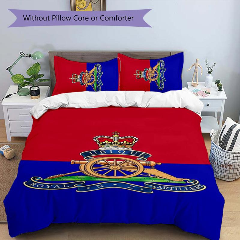 British Royal Artillery 3pcs Bedding Set Duvet Cover Closure Includes 1 Duvet Cover & 2 Pillowcases for All Seasons Bedroom Home Dorm Decor