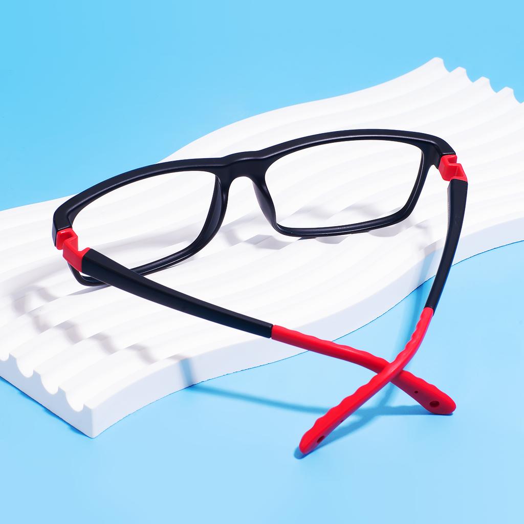 Colorful TR90 Rectangular Full Rim Flexible Boys And Girls Comfortable And Durable Glasses Frame For Optical Prescription Lenses