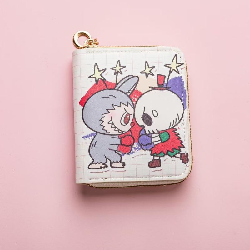 Small wallet, short girl heart, cute folding card bag, small student ID wallet, change bag.