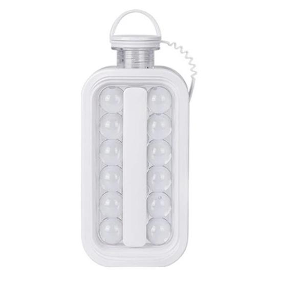 Ice Cube Mold with Lid 1.2L High Capacity 2 In 1 Ice Bottle Ice Cube Tray Foldable Odor-Free Ice Hockey Maker