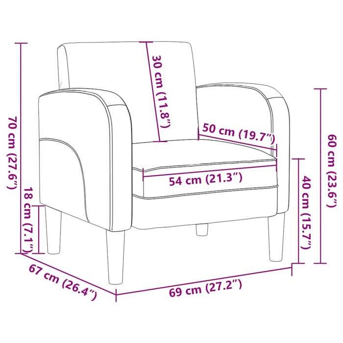 VidaXL Chaise de canapé avec accoudoirs noir 54 cm similicuir, canapé simple, canapé confort, fauteuil de télévision, 4100529